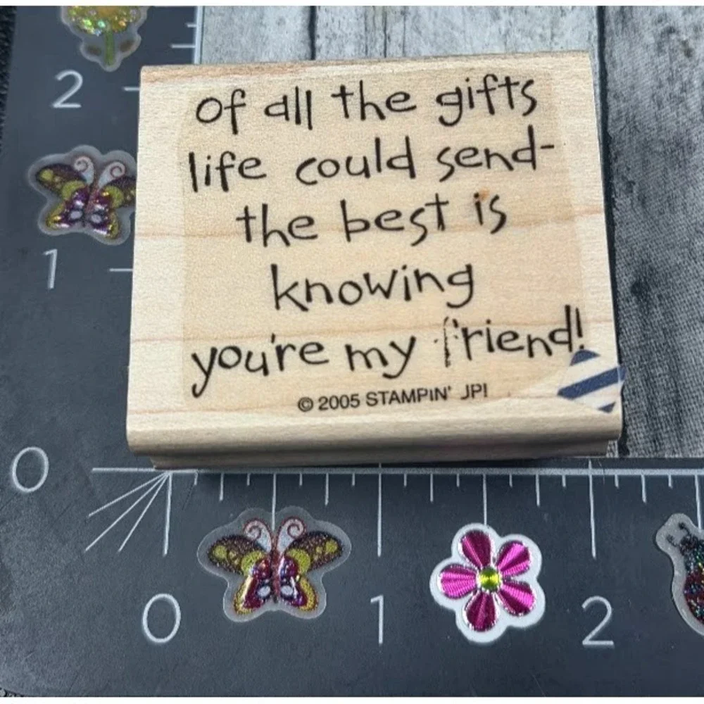 Stampin' Up! Gifts Life Send Knowing My Friend 2005 Rubber Stamp Wood #G40